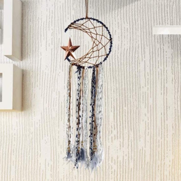 Other - NEW LUX HANDMADE CRESCENT MOON W/HANGING STAR DREAM CATCHER
